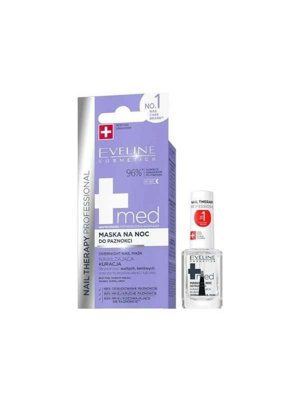 EVELINE Nail Therapy Professional Med + Night Nail Mask - 12ml | ايفلين مقوي للأظافر ليلي - 12 مل