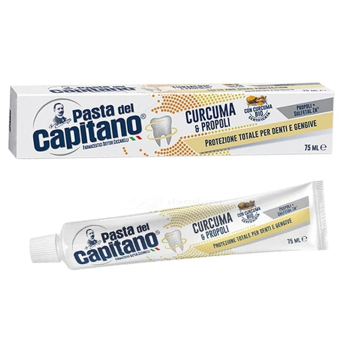 Pasta del Capitano Curcuma & Propilis Toothpaste - 75ml | كابيتانو معجون أسنان بالكركم و البروبوليس - 75 مل