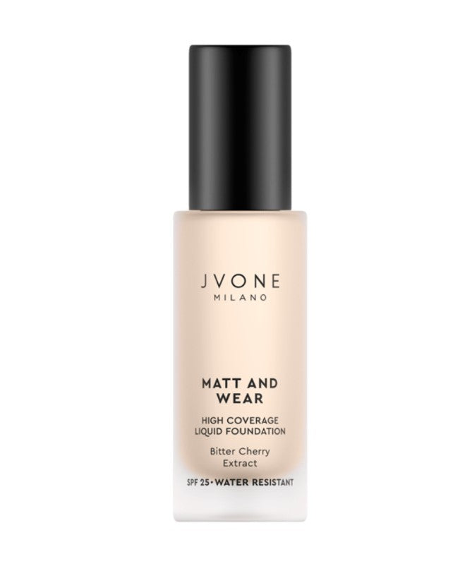 JVONE MILANO Matt And Wear Liquid Foundation - 20ml | جيفون ميلانو كريم أساس مات طويل التأثير - 20 مل