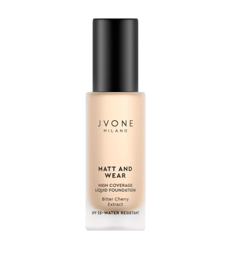 JVONE MILANO Matt And Wear Liquid Foundation - 20ml | جيفون ميلانو كريم أساس مات طويل التأثير - 20 مل