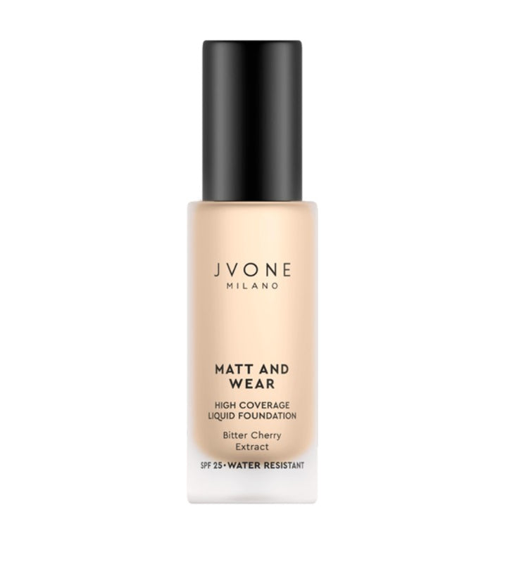 JVONE MILANO Matt And Wear Liquid Foundation - 20ml | جيفون ميلانو كريم أساس مات طويل التأثير - 20 مل