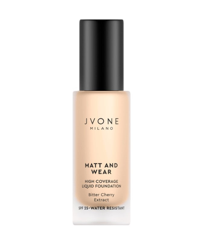 JVONE MILANO Matt And Wear Liquid Foundation - 20ml | جيفون ميلانو كريم أساس مات طويل التأثير - 20 مل