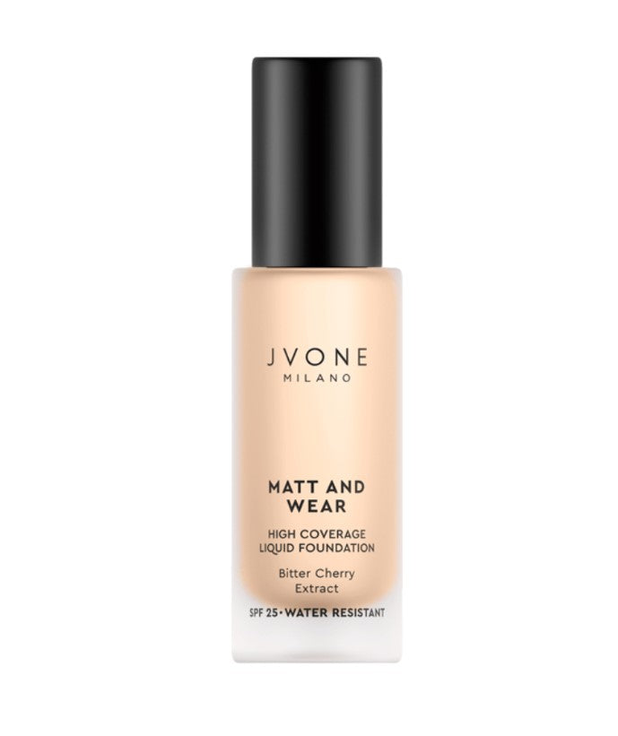 JVONE MILANO Matt And Wear Liquid Foundation - 20ml | جيفون ميلانو كريم أساس مات طويل التأثير - 20 مل