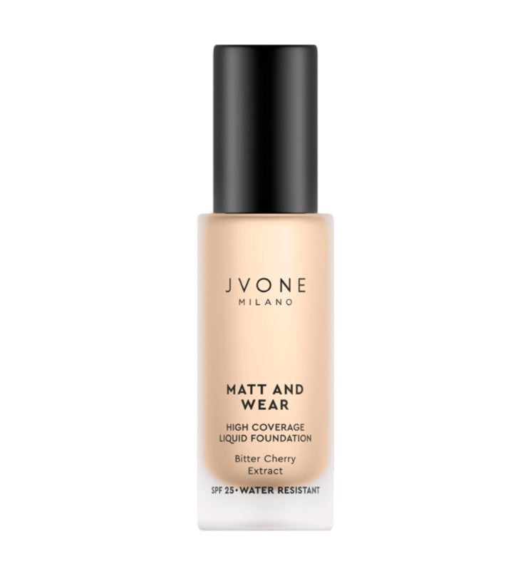 JVONE MILANO Matt And Wear Liquid Foundation - 20ml | جيفون ميلانو كريم أساس مات طويل التأثير - 20 مل