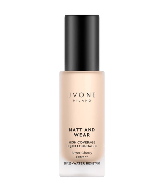 JVONE MILANO Matt And Wear Liquid Foundation - 20ml | جيفون ميلانو كريم أساس مات طويل التأثير - 20 مل
