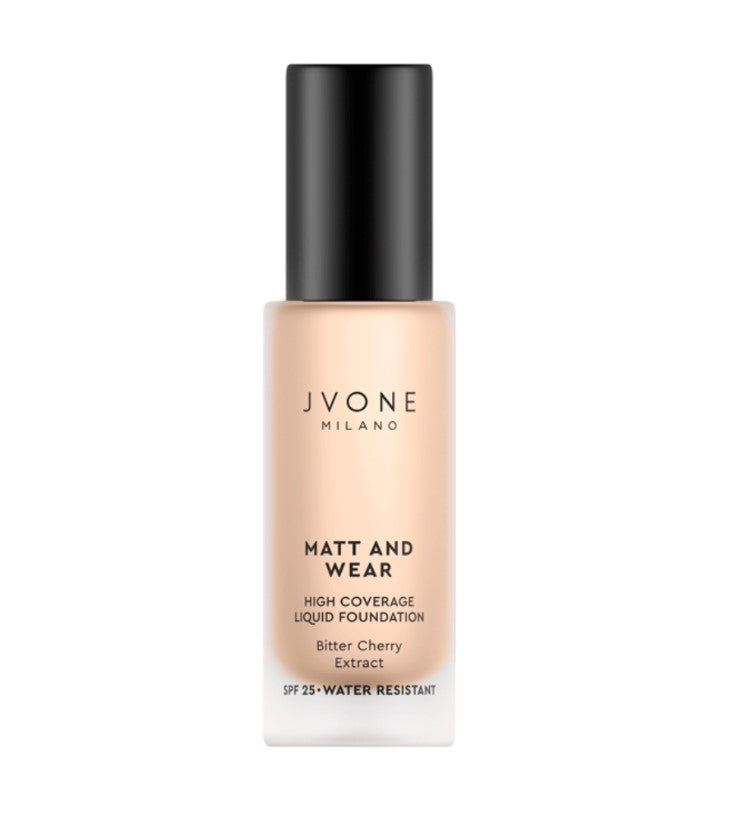 JVONE MILANO Matt And Wear Liquid Foundation - 20ml | جيفون ميلانو كريم أساس مات طويل التأثير - 20 مل
