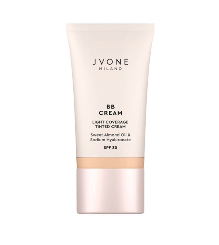 JVONE MILANO BB Cream Light Coverage Tinted Cream - 30ml | جيفون ميلانو كريم أساس بي بي بتغطية خفيفة - 30 مل