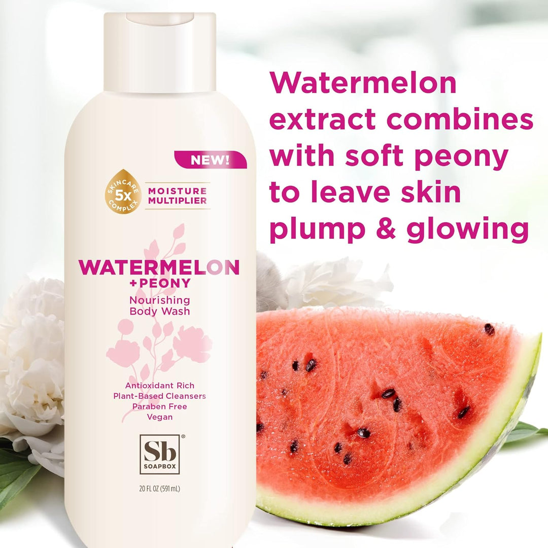 Soapbox Body Wash Watermelon & Peony - 591ml|سوب بوكس غسول للجسم بنكهة البطيخ-591 مل