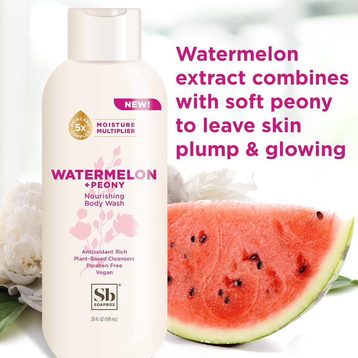 Soapbox Body Wash Watermelon & Peony - 591ml|سوب بوكس غسول للجسم بنكهة البطيخ-591 مل
