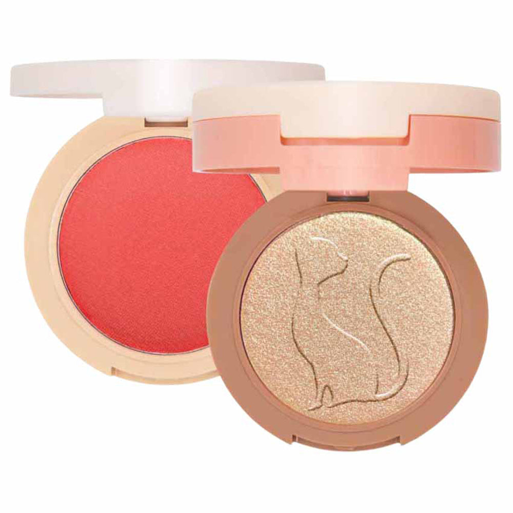 J. Cat 2 In 1 Piece Of Cake Blush + Highlighter róż i rozświetlacz  -1g | جي كات بلاش وهايلايتر - 1غ