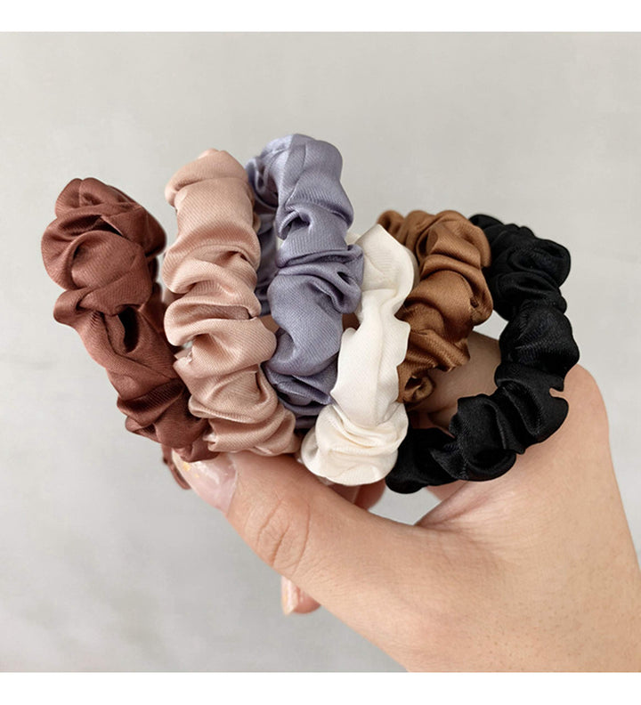 Solid Plain Scrunchie - 6pcs  | ربطة شعر سادة -  6 قطع