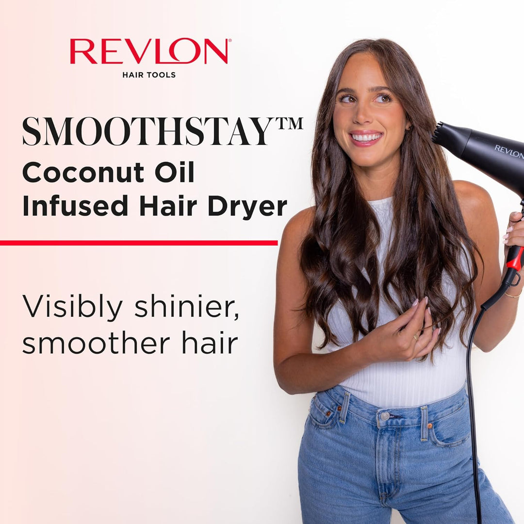 REVLON Coconut Oil - Infused Hair Dray + Volumising Diffuser - 2000w | ريفلون مجفف الشعر بزيت جوز الهند + موزع الحجم - 2000 واط