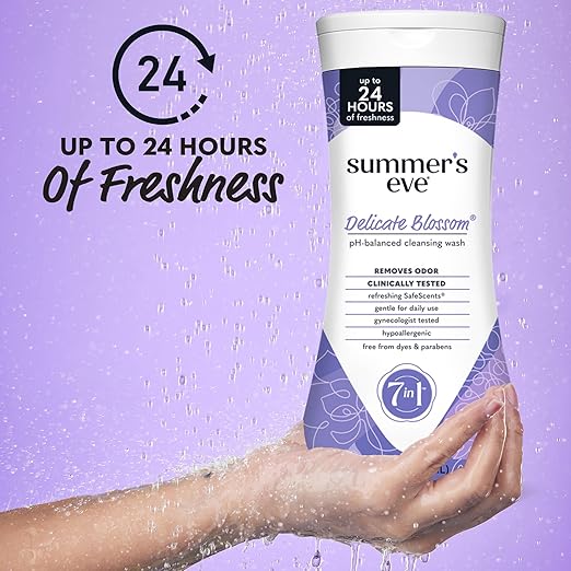 Summers Eve Delicate Blossom Balanced Cleansing Wash For Sensitive Skin - 444 ml | غسول تنظيف متوازن للبشرة الحساسة – 444 مل