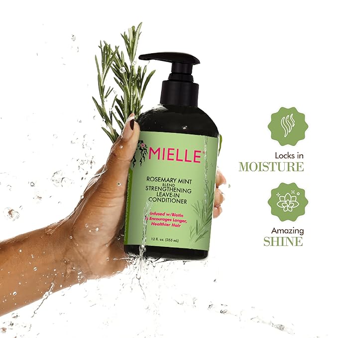 Mielle Rosemary Mint Strengthening Leave-In Conditioner - 355ml | بلسم الشعر المرطب والمقوي بالروزماري والنعناع  - 355 مل