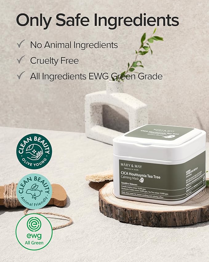 MARY & MAY Cica Houttuynia Tea Tree Calming Mask 400 g | ماسك مهدئ من ماري أند ماي بسكا هوتتونيا وزيت شجرة الشاي – 400 جم