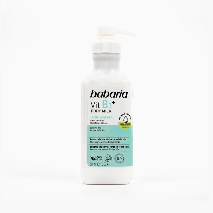 BABARIA Vitamin B3 Body Milk - 500ml | باباريا مرطب للجسم بالنياسيناميد - 500 مل