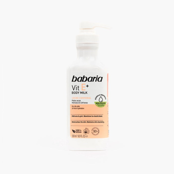 BABARIA Vit E+ Body Milk - 500ml | باباريا حليب مرطب للجسم بالفيتامين اي - 500 مل