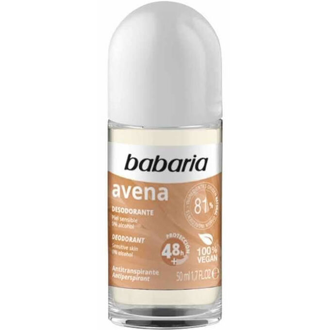 BABARIA Avena Deodorant Sensitive Skin 48h - 50ml | باباريا رول مزيل تعرق للبشرة الحساسة مع حماية لمدة 48 ساعة - 50 مل
