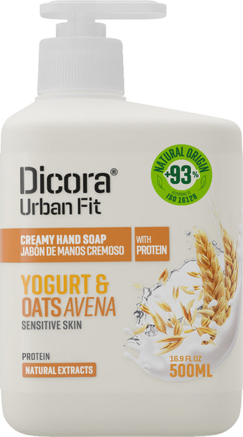 Dicora hand soap with oats and yogurt -  500ml | ديكورا صابون يد كريمي بالشوفان و اللبن - 500 مل