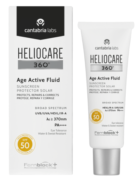 Cantabria Labs Heliocare 360° Age Active Fluid Suns Creen Spf50+ 50 ml| كانتابريا لابز واقي شمسي بعامل حماية 50-50 مل