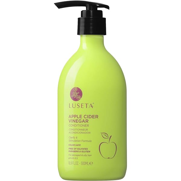 Luseta Apple Cider Vinegar Conditioner for Damaged and Oily Hair - 500ml | لوسيتا بلسم خل التفاح للشعر التالف والدهني - 500 مل