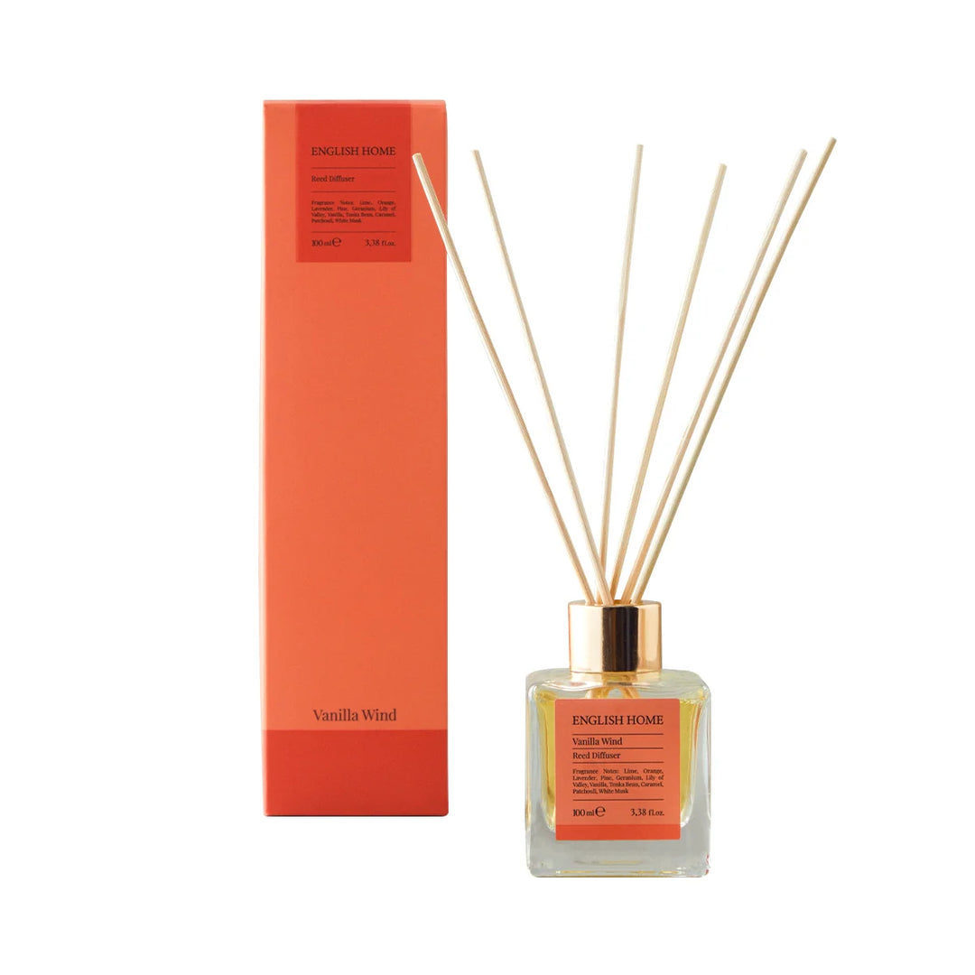 ENGLISH HOME Red Diffuser Vanilla Wind - 100ml | انكـلـش هـوم معطر الجو برائحة الفانيليا - 100 مل