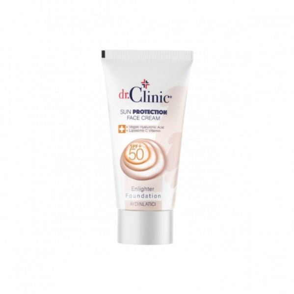 dr.Clinic Sun Protection Face Cream Enlighter Foundation Spf+50 Liposome | دكتور كلينك كريم أساس مع عامل حماية من الشمس spf50+ - 50 مل
