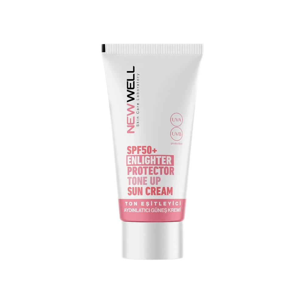 NEW WELL SPF50+ Enlighter Protector Tone Up Sun Cream - 50g | نيو ويل كريم الحماية من الشمس لتوحيد لون البشرة وتفتيحها spf50+ - 50 غرام