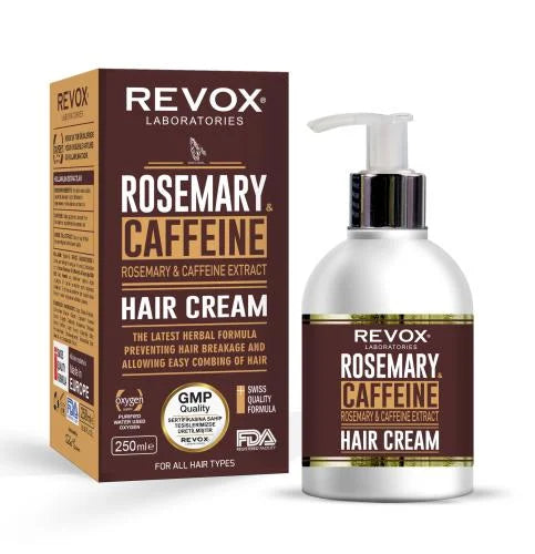 Revox Laboratories Rosemary Caffeine Rosmary & Caffein Extract Hair Cream - 250ml | ريفوكس لابوراتوريس بلسم للشعر بالكافيين و اكليل الجبل - 250 مل