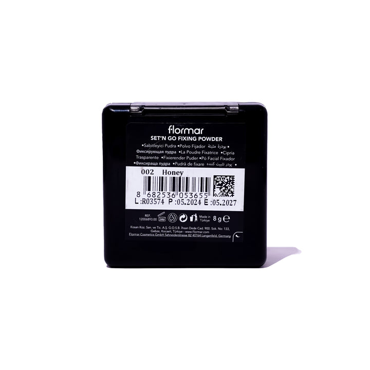Flormar Set'n Go Moisturizing & Anti-Shine Fixing Compact Powder No.002 . | فلورمار بودرة الوجه المضغوطة المرطبة المثبتة للمكياج رقم  002