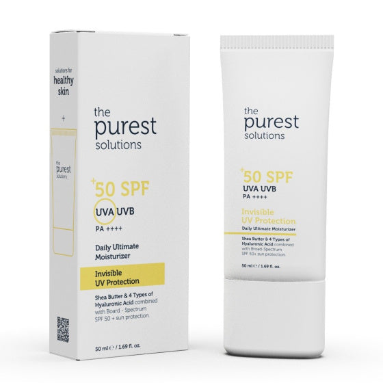 The Purest Daily Ultimate Moisturizer Solutions Invisible UV Protection Sunscreen - 50ml | ذا بيورسيت واقي شمسي و مرطب 50 مل
