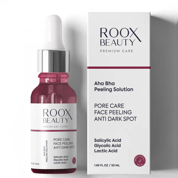 ROOX BEAUTY Aha Bha peeling Solution - 50ml | روكس بيوتي سيروم مقشر بأحماض ال AHA و ال BHA - 50 مل