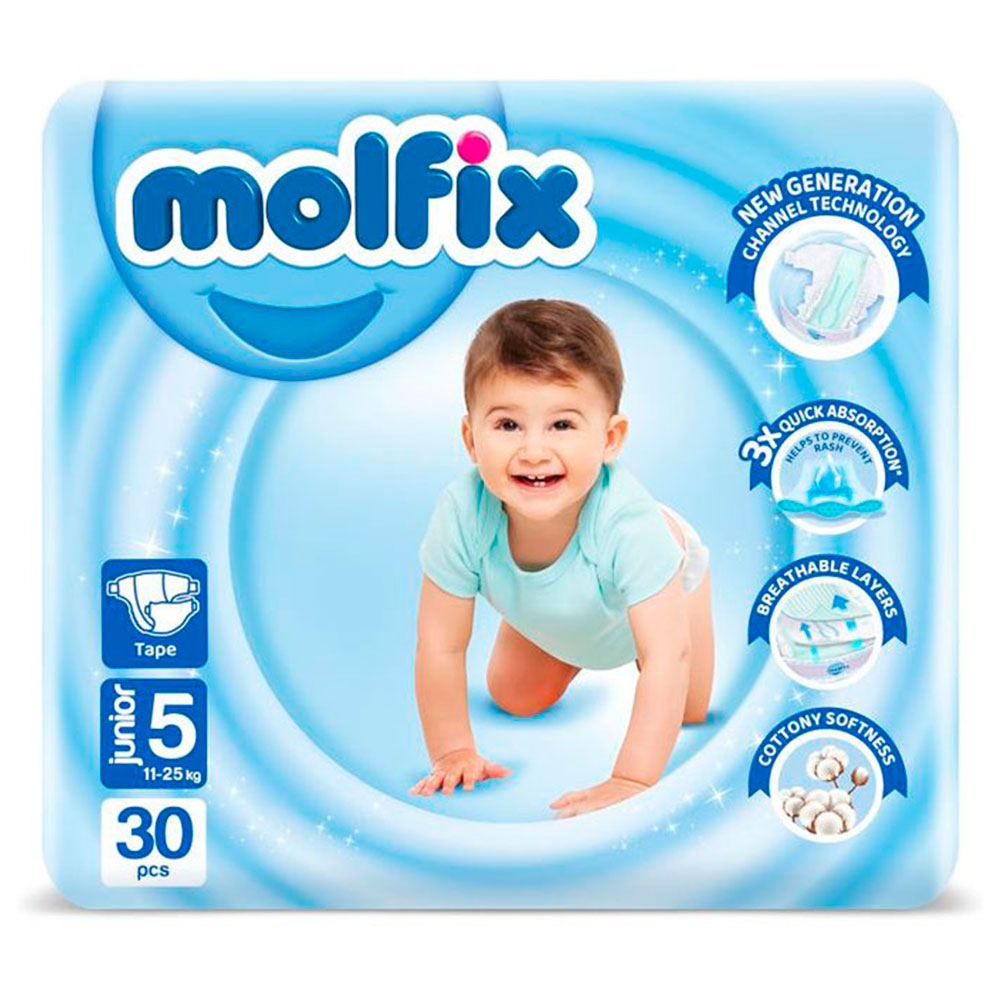 Molfix Comfy Like Moms Hug 30 Pcs | مولفيكس حفاضات للاطفال كومفي - 30 قطعة