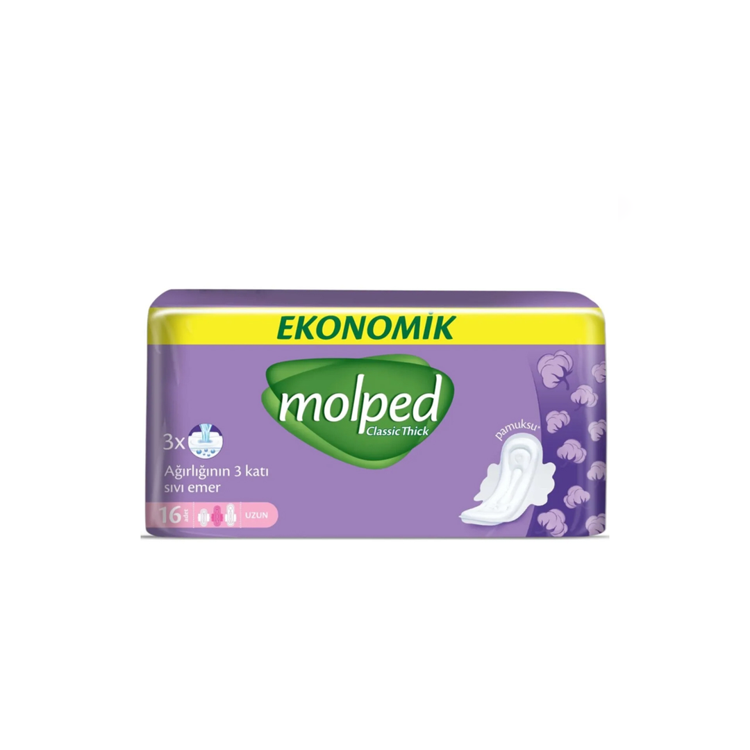 MOLPED CLASSIC THICK  Long 16 Pcs | مولبيد فوط نسائية - 16 قطعة
