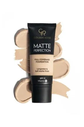 GOLDEN ROSE Matte Perfection Full Coverage Foundation - 35ml | كولدن روز كريم أساس مات بتغطية عالية - 35 مل