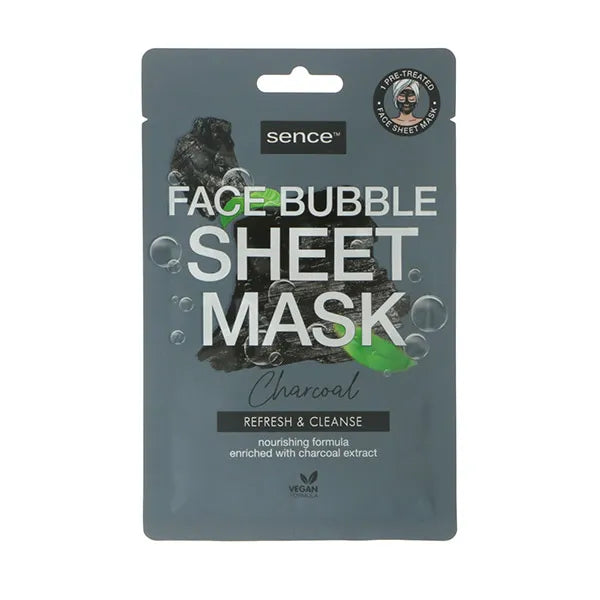 Sence Beauty Face Bubble Sheet Mask Charcoal - 20ml | سينس بيوتي ماسك ورقي بالفحم - 20 مل