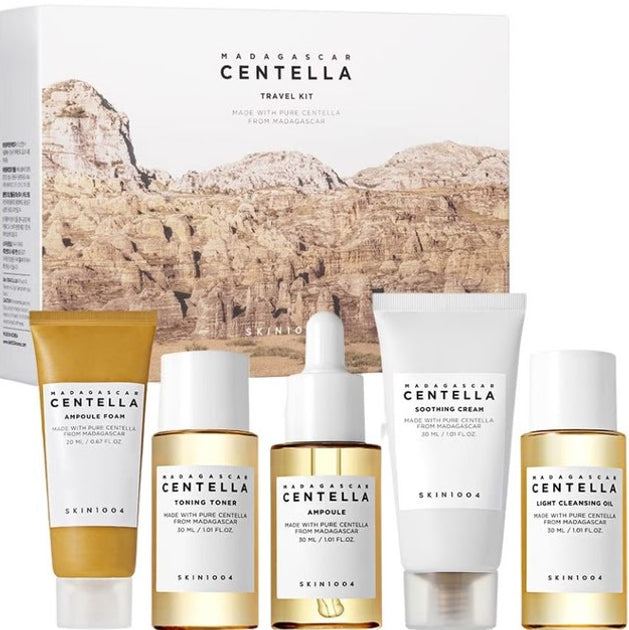 SKIN1004 Travel Kit Box version -30x20x30x30x30ml | سكين1004 مجموعة عناية بالبشرة بحجم مناسب للسفر - 30x20x30x30x30 مل