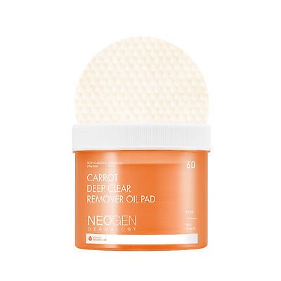 NEOGEN Carrot Deep Clear Remover Oil Pad - 60pads | نيوجين وسادات لتنقية الزيوت من الوجه بمستخلص الجزر - 60 قطعة