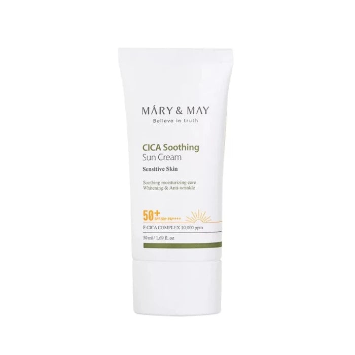 MARY & MAY Cica Soothing Sun Cream Spf 50 - 50ml | ماري اند ماي واقي شمسي سيكا Spf 50 - 50 مل