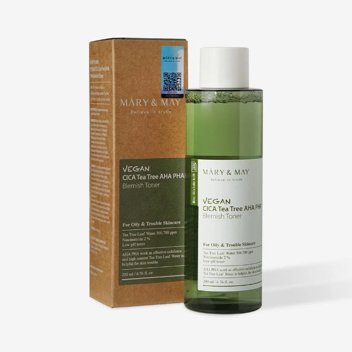 MARY & MAY Cica Tea Tree Toner - 200ml | ماري اند ماي تونر سيكا و زيت شجرة الشاي - 200 مل