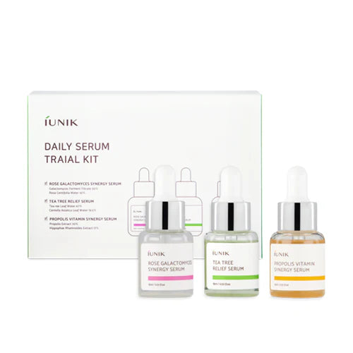 IUNIK Daily Serum Trial Kit - 3pcs | ايونيك مجموعة سيرومات يومية مصغرة - 3 قطع