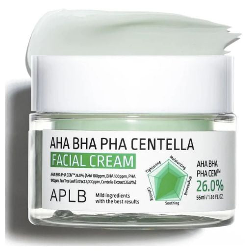 APLB Aha Bha Pha Centella Facial Cream -55ml | اي بي ال بي كريم للوجه بالسنتيلا - 55 مل