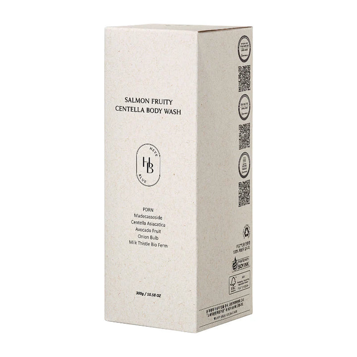 HEVEBLUE Salmon Fruity Centella Body Wash - 300g | هيفي بلو غسول السينتيلا و السالمون للجسم - 300 غرام