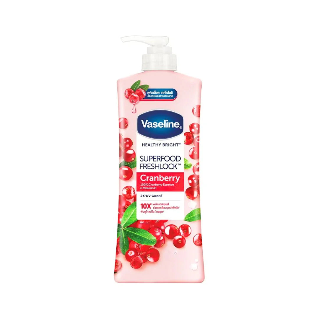 VASELINE Healthy Bright Superfood Freshlock Cranberry - 500ml| فازلين لوشن  برائحة التوت البري -500مل