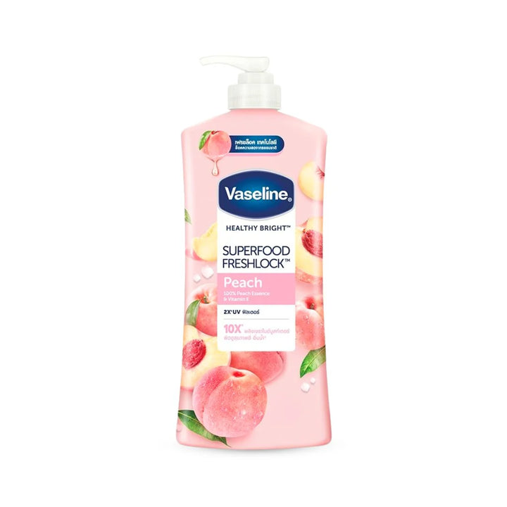 VASELINE Healthy Bright Superfood Freshlock Peach - 500ml| فازلين لوشن  برائحة الخوخ -500مل