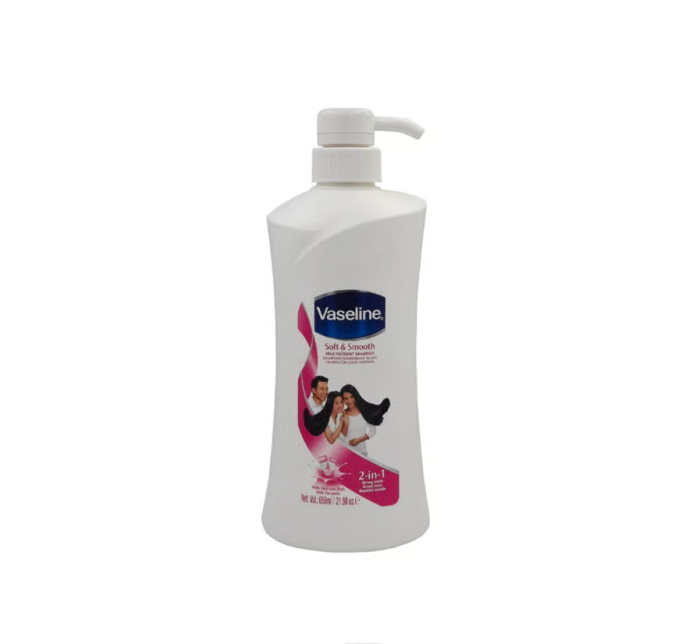 VASELINE Soft & Smooth Milk Nutrient Shampoo - 650ml | فازلين شامبو و بلسم 2 في 1 منعم للشعر -650 مل