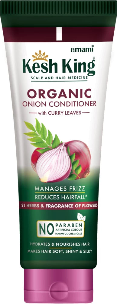 Kesh King Organic Onion Conditioner with Curry Leaves - 200ml | كيش كينج بلسم عضوي لجميع أنواع الشعر - 200 مل