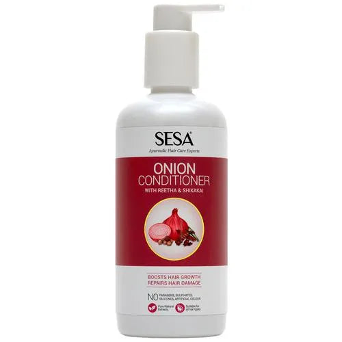 SESA Onion Conditioner  With Reetha & Shikakai - 300ml | سيزا بلسم بالبصل و ريثا وشيكاكاي للشعر التالف - 300 مل