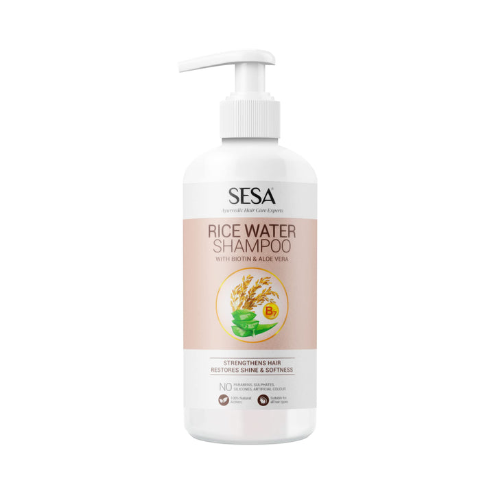 SESA Rice Water Shampoo With Biotin & Aloe Vera - 300ml | سيزا شامبو بماء الارز والبيوتين والالوفيرا - 300 مل