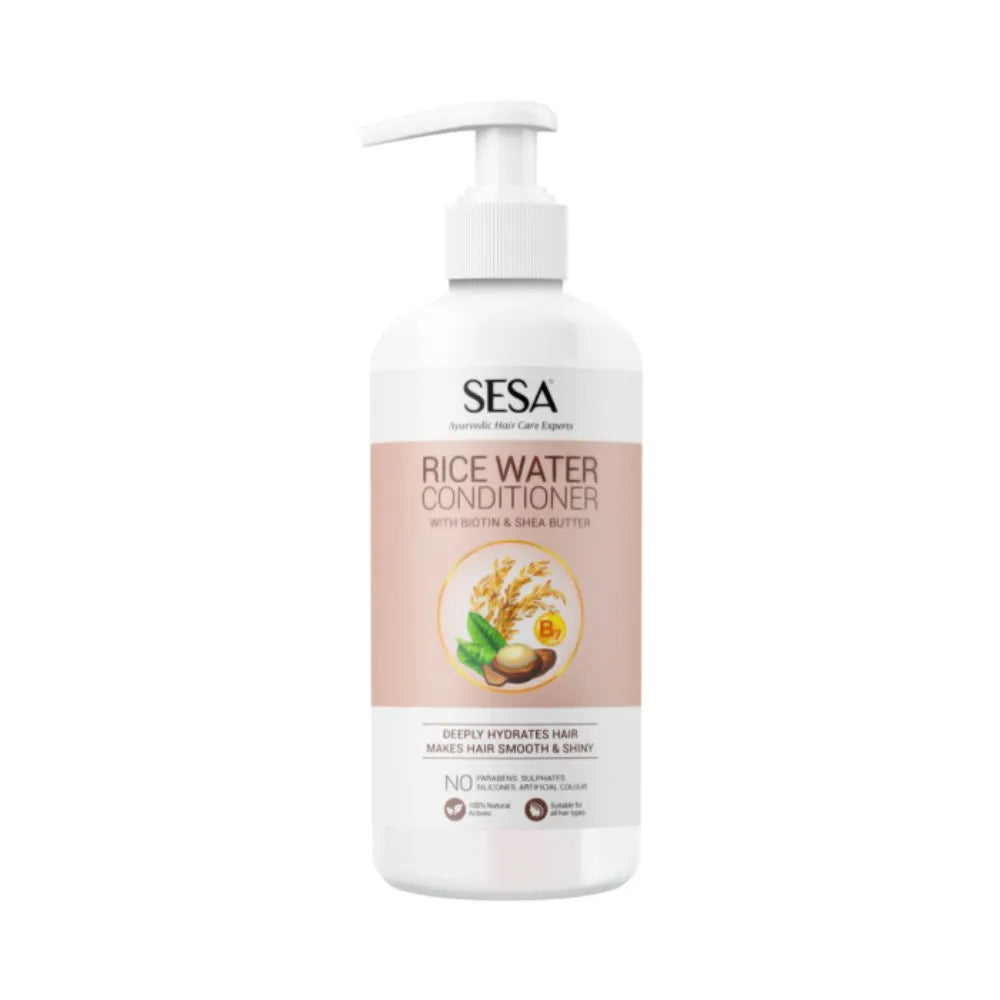 SESA Rice Water Conditioner With Biotin & Aloe Vera - 300ml | سيزا بلسم بماء الارز والبيوتين والالوفيرا - 300 مل